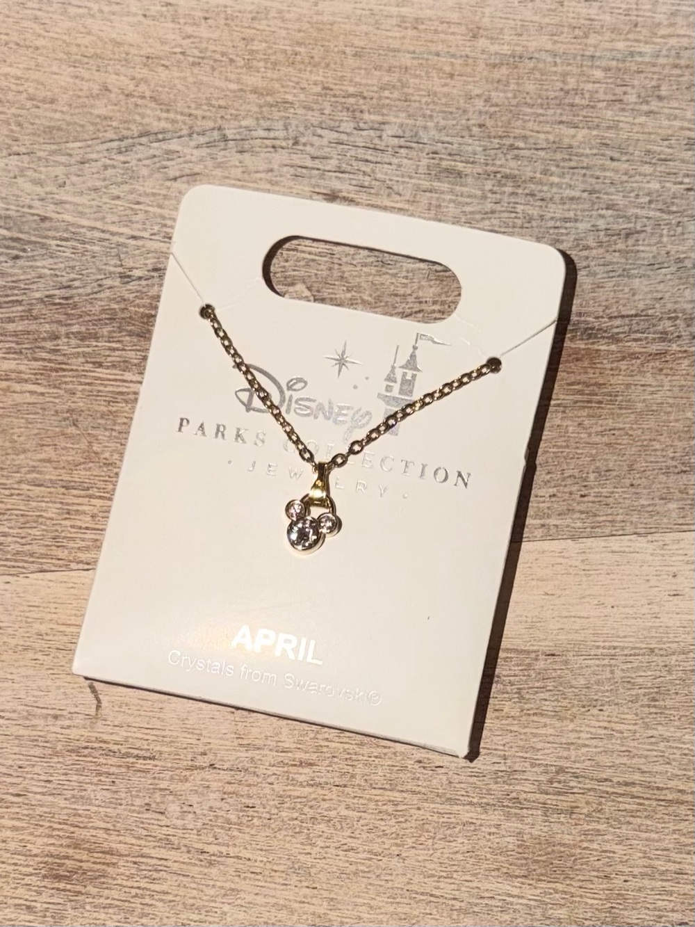 Swarovski Gold Mickey Pendant Necklace April